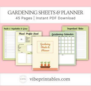 Gardening Sheets & Planner Or Binder In Carrot Design