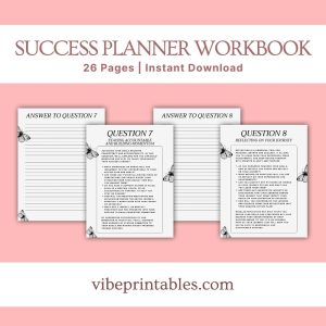 Gray & White Success Planner and Workbook Bundle