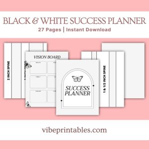 Gray & White Success Planner and Workbook Bundle