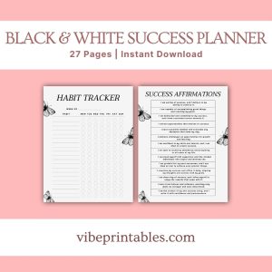 Gray & White Success Planner and Workbook Bundle