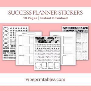 Gray & White Success Planner and Workbook Bundle