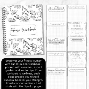 Black & White Fitness Planner and Workbook Bundle