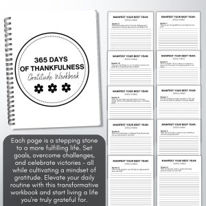 Black & White Life Planner & Gratitude Workbook Bundle