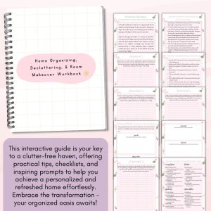 Pink Home Organizing, Decluttering, & Room Makeover Planner Bundle