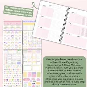 Pink Home Organizing, Decluttering, & Room Makeover Planner Bundle