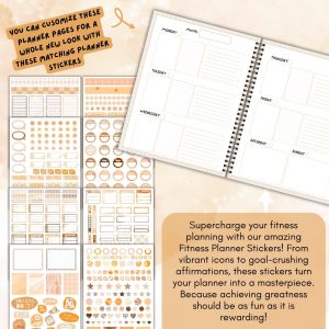 Tan & White Fitness Planner and Workbook Bundle