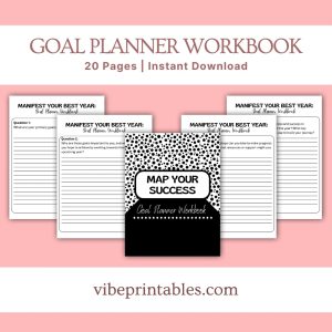 Black & White Goal Planner and Workbook Bundle