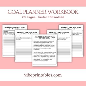 Black & White Goal Planner and Workbook Bundle