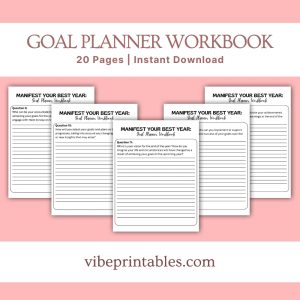 Black & White Goal Planner and Workbook Bundle