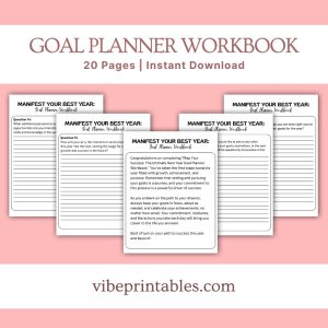 Black & White Goal Planner and Workbook Bundle