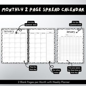 Black & White Goal Planner and Workbook Bundle