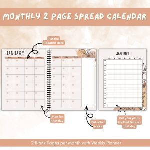 Tan & White Vision Board Planner and Workbook Bundle