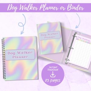 Colorful Dog Walker Planner Or Binder