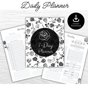 Black & White 7 Day Planner Pack