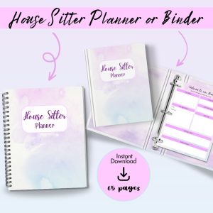 Purple House Sitter Planner Or Binder