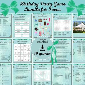 Green Birthday Party Game Bundle For Teens – Girls