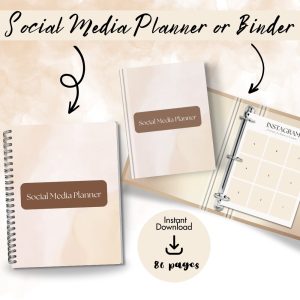 Beige Social Media Planner Or Binder