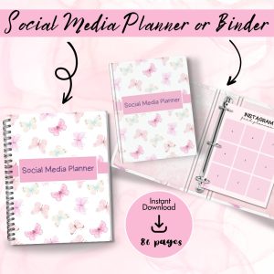 Butterfly Theme Social Media Planner Or Binder