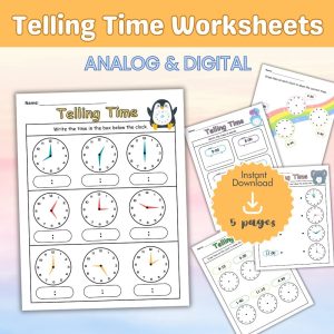 Telling Time Worksheets – Analog & Digital