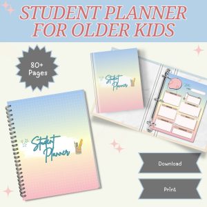 Pastel Student Plaanner Or Binder For Older Kids