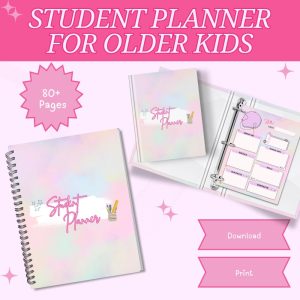 Pink Student Planner Or Binder For Older Kids