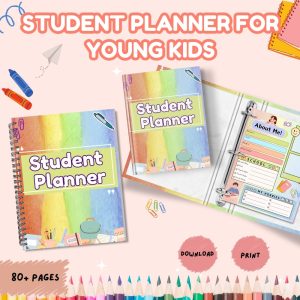 Colorful Student Planner Or Binder For Young Kids