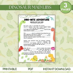 Dinosaur Mad Libs