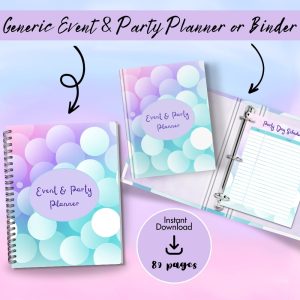 Green & Purple Generic Event & Party Planner Or Binder