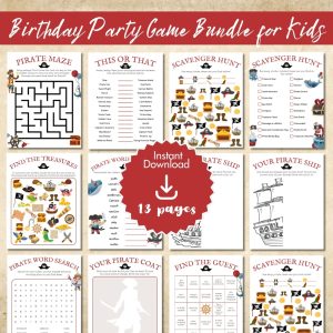 Red Birthday Party Game Bundle For Kids