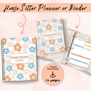 Flower Design House Sitter Planner Or Binder