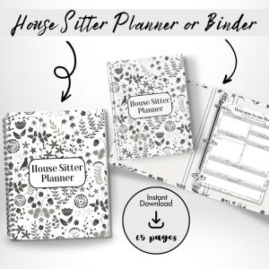 Black & White House Sitter Planner Or Binder