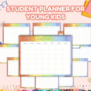 Colorful Student Planner Or Binder For Young Kids