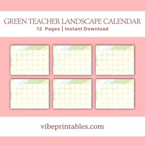 Green Striped Teacher Planner Or Binder