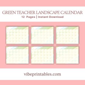 Green Striped Teacher Planner Or Binder