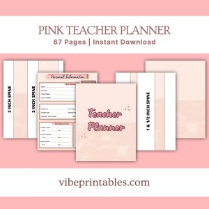 Pink Teacher Planner Or Binder