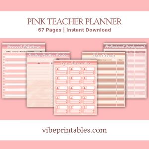 Pink Teacher Planner Or Binder