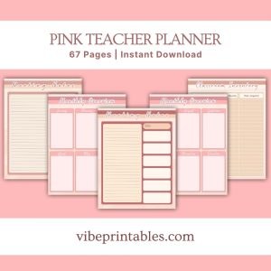 Pink Teacher Planner Or Binder