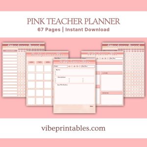 Pink Teacher Planner Or Binder