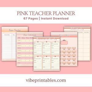 Pink Teacher Planner Or Binder