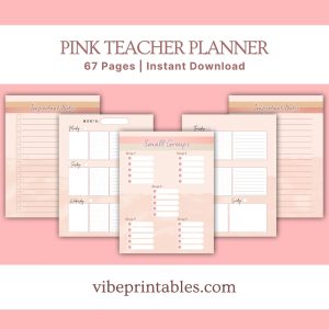 Pink Teacher Planner Or Binder