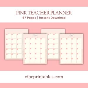 Pink Teacher Planner Or Binder