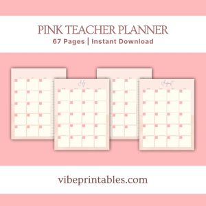 Pink Teacher Planner Or Binder