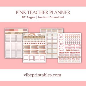 Pink Teacher Planner Or Binder