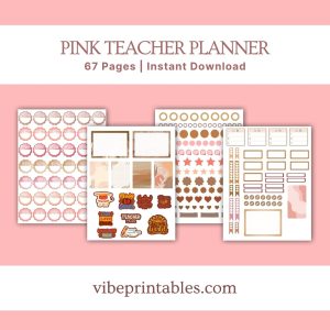 Pink Teacher Planner Or Binder