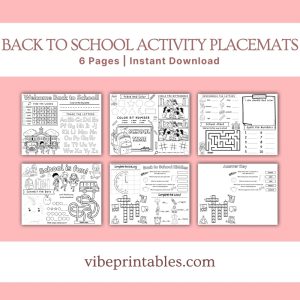 Back To School Activity Placemats