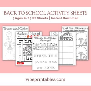 Back To School Activity Sheets Ages 4-7