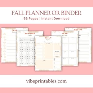 Leaf Design Fall Planner Or Binder