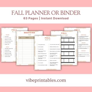 Leaf Design Fall Planner Or Binder