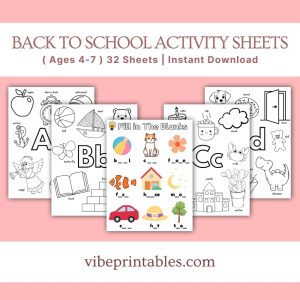 Back To School Activity Sheets Ages 4-7