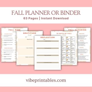 Leaf Design Fall Planner Or Binder